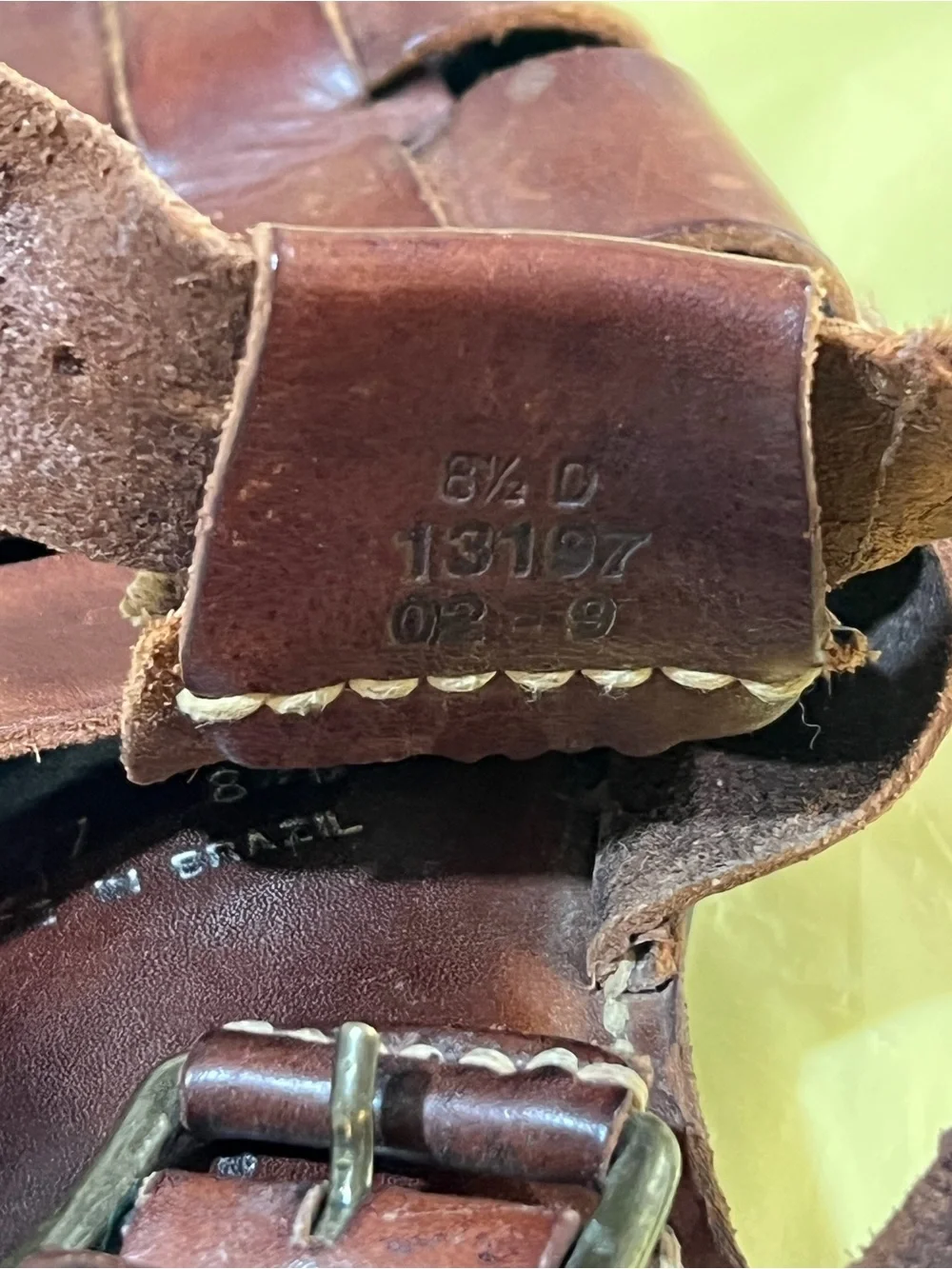 Cole Haan Brown Leather Woven Fisherman Sandals with Buckle A2